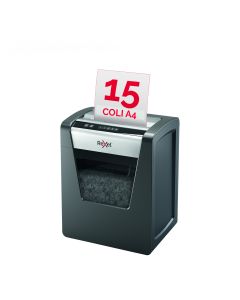 Distrugator documente manual REXEL MOMENTUM X415, P4, cross-cut (confeti), 15 coli, cos 23l, negru