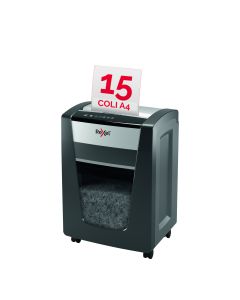 Distrugator documente manual REXEL MOMENTUM M515, P5, micro-cut (particule), 15 coli, cos 30l, negru