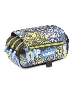 Penar cu 3 fermoare Carioca Comics, bleu-galben