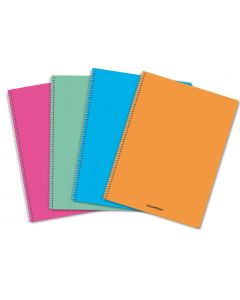 Caiet cu spirala, A4, 60 file - 80g/mp, coperta PP transparent color, AURORA - dictando