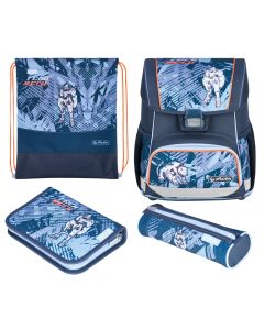 Ghiozdan echipat Loop Plus, motiv TechMech