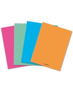 Caiet A4, 60 file - 80g/mp, liniat stanga, coperta PP transparent color, AURORA - velin