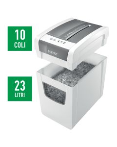Distrugator documente manual LEITZ IQ Home Office Slim , P4, cross-cut (confeti), 10 coli, cos 23l,