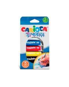 Set tempera tub, 5 culori x 12 ml/set, contine pensula, CARIOCA