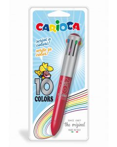 Pix cu 10 culori, corp gri/color, blister, CARIOCA