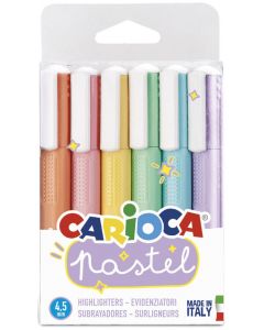 Textmarkere, 6 buc/set, CARIOCA Pastel - culori pastel