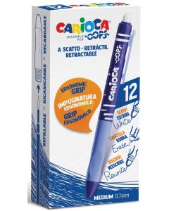 Pix erasable, 0.7mm, retractabil, CARIOCA Oops - albastru