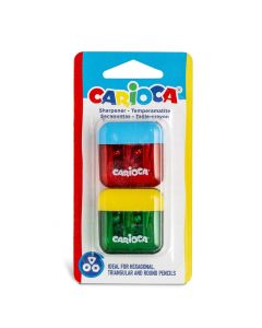 Ascutitoare mini cu 2 capete si recipient, 2 buc/blister, Carioca