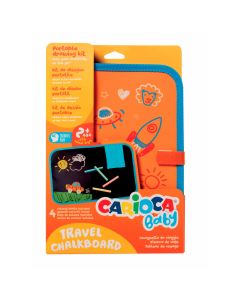 Tabla de colorat cu creta, format A4, pliabila, contine 4 bucati de creta, CARIOCA Baby