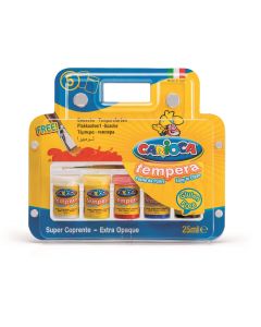 Tempera super lavabila,  5 culori x 25ml/set + pensula gratis, CARIOCA Tempera