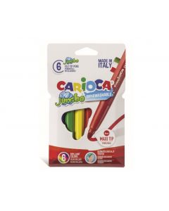 Carioca super lavabila, varf gros - 6mm,  6 culori/cutie, CARIOCA Jumbo