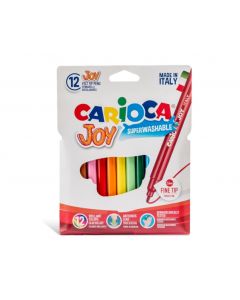 Carioca super lavabila, varf subtire - 2.6mm, 12 culori/cutie, CARIOCA Joy