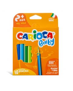 Creioane colorate CARIOCA Baby 2+, triunghiulare, 10 culori/cutie