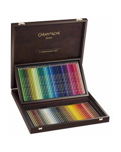 Set 80 Creioane Colorate Carandache Supracolor Aquarelle Pencil Set Wood Case