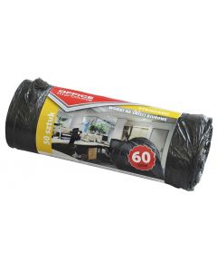 Saci menaj standard 60L, 58 x 70cm, 6.3 microni, 50buc/rola, Office Products - negri