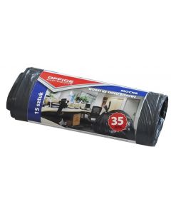 Saci menaj rezistenti  35L, 49 x 56cm, 18 microni, 15buc/rola, Office Products - negri