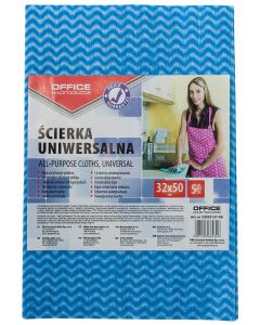 Lavete universale, subtiri, 32 x 50cm, 5 buc/set, 70% vascoza, Office Products - albastre