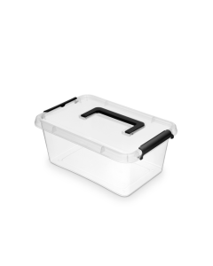 Container plastic cu capac, transparent, ORPLAST Simple box - capacitate 4.5L - cu maner