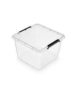 Container plastic cu capac, transparent, ORPLAST Simple box - capacitate 32L