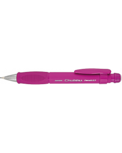 Creion mecanic PENAC Chubby, rubber grip, 0.7mm, con si varf metalic, radiera retractabila, roz
