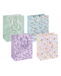 Punga cadou, carton laminat 210gsm, design divers, 18x23x10cm, DONAU Home - modele asortate