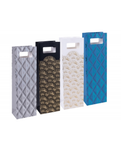 Punga sticla cadou, carton laminat 210gsm, design divers, 12x41.5x8cm, DONAU Home - modele asortate