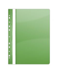 Dosar plastic PVC, cu sina si multiperforatii, 10 buc/set, DONAU - verde