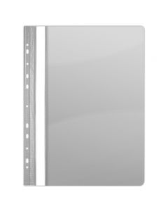 Dosar plastic PVC, cu sina si multiperforatii, 10 buc/set, DONAU - gri