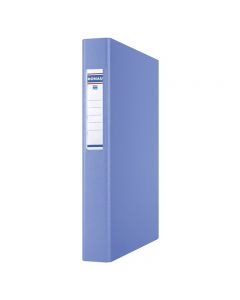 Caiet mecanic A4, plastifiat PP, 4 inele - D25mm, cu eticheta, DONAU - albastru