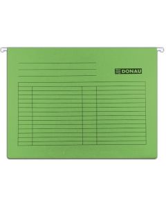 Dosar suspendabil cu eticheta, bagheta metalica, carton 230g/mp, 5 buc/set, DONAU - verde