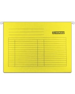 Dosar suspendabil cu eticheta, bagheta metalica, carton 230g/mp, 5 buc/set, DONAU - galben