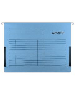 Dosar suspendabil cu burduf si eticheta , bagheta metalica, 5 buc/set, DONAU - albastru