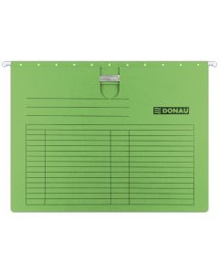 Dosar suspendabil cu sina, carton 230g/mp, bagheta metalica, 5 buc/set, DONAU - verde