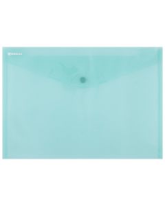 Mapa PP protectie documente A4 landscape, inchidere cu capsa, 12/set, DONAU - verde transparent