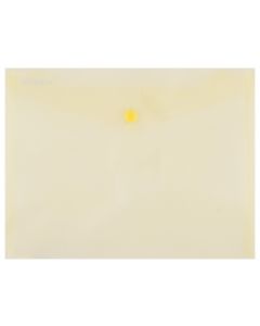 Mapa PP protectie documente A5 landscape, inchidere cu capsa, 10/set, DONAU - galben transparent