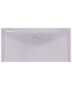Mapa PP protectie documente DL landscape, inchidere cu capsa, 10/set, DONAU - fumuriu