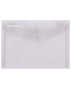 Mapa PP protectie documente A6 landscape, inchidere cu capsa, 10/set, DONAU - fumuriu