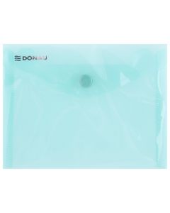 Mapa PP protectie documente A6 landscape, inchidere cu capsa, 10/set, DONAU - verde transparent