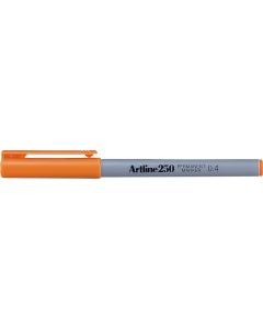 Permanent marker ARTLINE 250, corp plastic, varf rotund 0.4mm - portocaliu