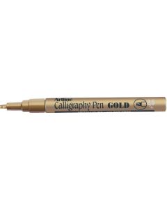 Marker ARTLINE Calligraphy, corp metalic, varf tesit din fetru 2.5mm - auriu