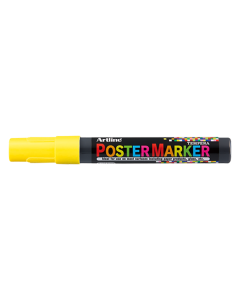 Marker pentru poster ARTLINE, corp plastic, varf rotund 2mm - galben fluorescent