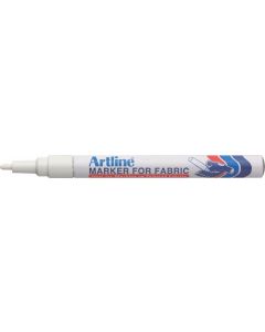 Marker textile ARTLINE for Fabric, corp metalic, varf rotund 1.2mm - alb