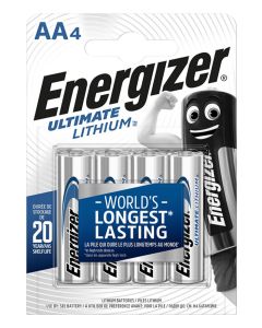 Baterii Ultimate Lithium, AA, L91, 1.5V, 4 buc/set, Energizer