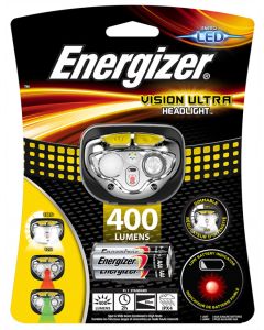 Lanterna de cap Vision Ultra, 400 lumeni, raza de 80m + 3 baterii AAA, Energizer