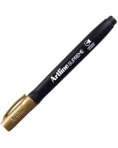 Marker permanent ARTLINE Supreme Metallic, corp plastic, varf rotund 1.0mm - auriu