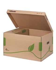 Container arhivare cu capac Esselte Eco, deschidere superioara, carton 100% reciclat - natur