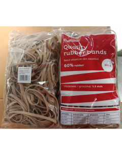 Elastice pentru bani, 60% cauciuc, 500gr./punga, D100, grosime 5mm x 1.5mm, Optima - natural