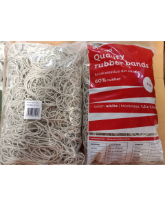 Elastice pentru bani, 60% cauciuc, 1kg/punga, D 40, grosime 1.5mm x 1.5mm, Optima - albe