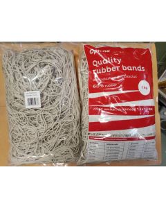 Elastice pentru bani, 60% cauciuc, 1kg/punga, D 70, grosime 1.5mm x 1.5mm, Optima - albe