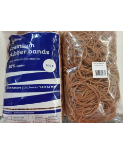 Elastice pentru bani, 90% cauciuc, 500gr./punga, D 70, grosime 1.5mm x 1.5mm, Optima - natural
